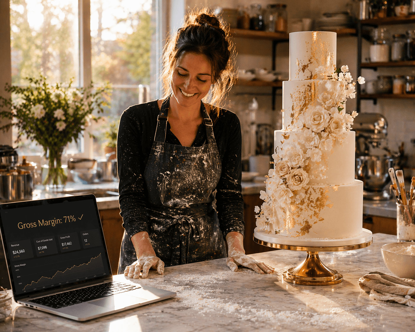 Pastry studio owner succeeding with LuxeBake AI